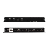 TV-Link 4K 30Hz 4x1 HDMI1.4 HDCP1.4 KVM Switcher 4-Laptop PC Kontrol Mouse Hitam CE/FCC/RoHS Paduan Aluminium Garansi 12 Bulan
