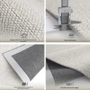 Tappeto in Lana per <span class=keywords><strong>Soggiorno</strong></span> e Camera da Letto, Tinta Unita, Lusso Minimalista, Alta Qualità, Copertura Completa, Grande, Spesso, Antiscivolo - Product Image 4