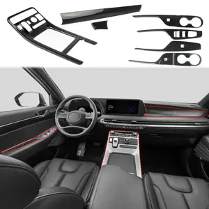 Car Interior Accessories Central Control Carbon Fiber Kits Trim Cover Fit For Hyundai Palisade 2022 2023 Decoration Accessories