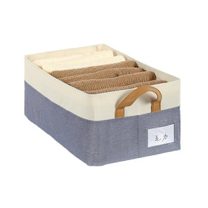 Clothing Organizer Storage <b>Basket</b> Canvas Rectangle Foldable Washable <b>Large</b> Capacity For Clothes Pants Standing Type - Product Image 5