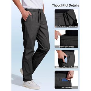 Men's Elastic Waist Lightweight Water Resistant Quick Dry Hiking Outdoor Casual Sweatpants <b>Pants</b> <b>Black</b> XL - Product Image 6