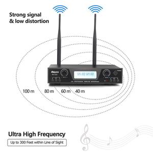Hot Selling Portable PLL UHF Wireless Dynamic Headset <b>Microphone</b> Dual Channel with Smart Phone Compatibility Metal Plastic Stand - Product Image 4