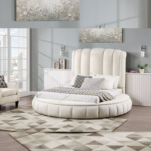 PZCN HOME Cadre de <span class=keywords><strong>Lit</strong></span> Plateforme avec Rangement en Velours Blanc Neige 160*200 Taille King/Queen pour Chambre et Hôtel - Product Image 5