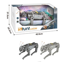 MILI Juguete Mecánico de Control Remoto 2.4G, Locustino Eléctrico de Plástico con Música, Luces LED Verdes, Interactivo, Alcance de 30m