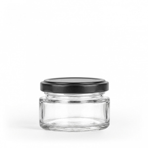 Pot en verre transparent classique de 50 ml avec col en verre et couvercle à vis de 58 mm pour miel, caviar, sauces, cosmétiques - Product Image 2
