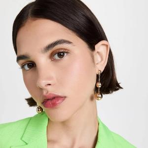 18K Gold Plated Stainless Steel Drop <b>Earrings</b> for Women New Simple <b>Long</b> Link Chain with Tassel Solid Bead Design - Product Image 2