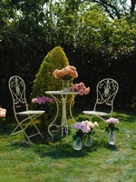 Chaise de jardin pliante en fer forgé de style français rétro, siège de bistrot extérieur en métal, 93 x 46 x 40 cm