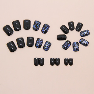 <span class=keywords><strong>Uñas</strong></span> Postizas Navideñas con Diseño Cuadrado, Material ABS, Color Negro, <span class=keywords><strong>Uñas</strong></span> Cortas para Usar, Arte de <span class=keywords><strong>Uñas</strong></span>, Manicura, <span class=keywords><strong>Festival</strong></span> - Product Image 4