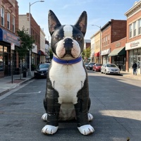 Modèle d'animal gonflable réaliste surdimensionné de 5 m pour Boston Terrier, idéal pour salon de toilettage pour animaux/mariage de marque/événement extérieur/exposition