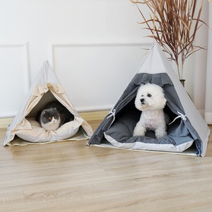 <span class=keywords><strong>Tenda</strong></span> di lusso portatile per cani e gatti per casa pieghevole <span class=keywords><strong>in</strong></span> <span class=keywords><strong>lino</strong></span> con tela di cotone cuscino per letto esterno Multi-stile letto per interni - Product Image 4