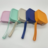 Porte-monnaie en silicone couleur macaron, mini portefeuille pour enfants, pochette à monnaie zippée, porte-clés/portefeuille bracelet en silicone