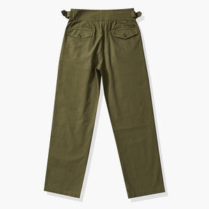 Pantaloni larghi in cotone Casual da uomo pantaloni Cargo con vita regolabile in Gurkha e tessuto con motivo dritto <span class=keywords><strong>Color</strong></span> kaki - Product Image 3
