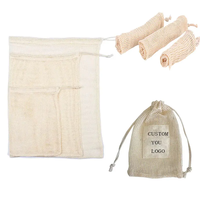 Produit réutilisable en coton biologique Sac en filet pour fruits et légumes Sac en filet écologique Sac à provisions réutilisable