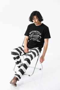 <span class=keywords><strong>Pantalon</strong></span> cargo noir décontracté pour <span class=keywords><strong>homme</strong></span>, taille mi-haute, motif rayures zébrées, style urbain, en toile de <span class=keywords><strong>coton</strong></span> robuste, vente en gros de vêtements - Product Image 6
