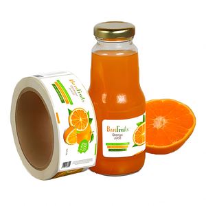 Maqueta de Botella de Jugo Versión 2.0, Etiqueta Rectangular Autoadhesiva, Papel Impermeable, Impresión Offset, Empaque para Bebidas - Product Image 6
