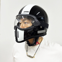 Casque moto intégral en fibre de verre sécurité rétro certifié