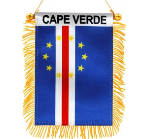 Hoge Kwaliteit Custom Cape Verde Mini Vlag 4 "X 6" Venster Banner W/Zuignap