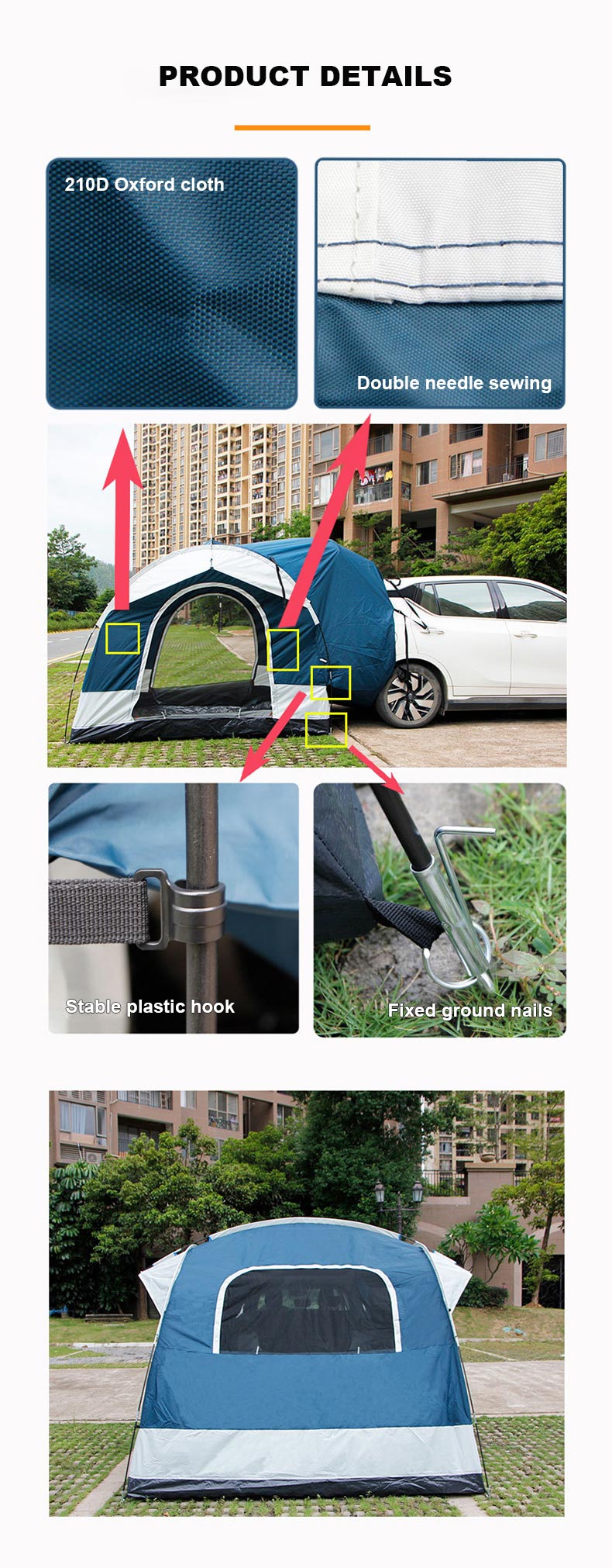 Leisure SUV Folding Outdoor Car Tent For Camping Waterproof SPAKYCE