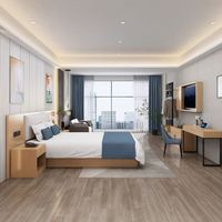 Usine directe hôtel de luxe moderne chambre ensemble de meubles en bois massif 5 étoiles hôtel standard cadre de lit panneau têt