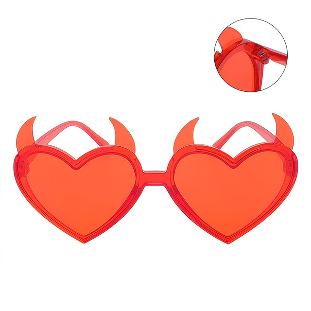 Devil Horn Heart-Shaped Unisex Sunglasses Retro Niche UV400 Summer CHROME HEART HALLOWEEN for Children