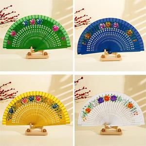 Nicro Nouveauté <span class=keywords><strong>Éventail</strong></span>s à main de style <span class=keywords><strong>espagnol</strong></span> pour la danse <span class=keywords><strong>flamenco</strong></span>, faits à la main, impression florale, artisanat en bois, cadeaux promotionnels - Product Image 6