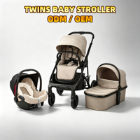 Poussette double pliable avec nacelle, siège réversible, pour jumeaux, nouveau-nés, nourrissons et tout-petits, idéale pour les voyages