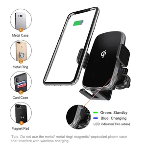 2023 New Product KC QI 15W Smart Sensor Charging 20W Dual Coil Wireless Car Charger Phone Holder For Sumsung Flip Fold Phone