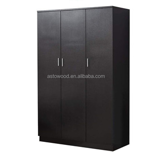 Màu Trắng Gỗ 3 Cửa Tủ Quần Áo Đơn Giản Với Kệ Và Móc Áo Bên Trong Phòng Ngủ - Product Image 1