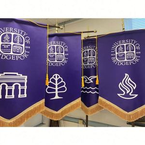 Custom Gonfalons for Graduation Commencement Ceremonies Sublimation Printing Fabric High School Championship Podium <b>Banner</b> - Product Image 4