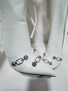 Stivali da Donna in Pelle Nera 2023 <span class=keywords><strong>con</strong></span> Nappine, Scarpe da Festa di Design di Lusso, Stivali Alti al Ginocchio <span class=keywords><strong>con</strong></span> Tacco - Product Image 6