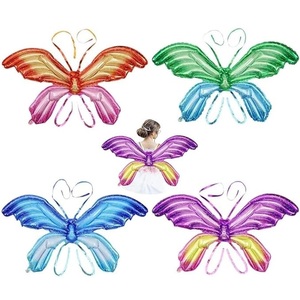 Butterfly Wing Balloon Colorful Fairy Wings Balloon Halloween <b>Dress</b> for Girls Boys Fairy Jungle Theme Party Decor Balloons - Product Image 1