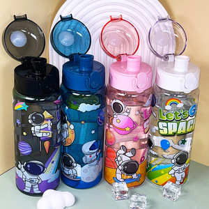 Nouvelles Bouteilles d'Eau en Plastique sans BPA, Créatives et Mignonnes pour Enfants, avec Paille, Design Original pour Maison, École, Camping, Isolation Thermique et Logo Personnalisable - Product Image 3