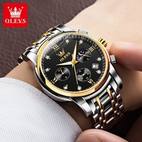 Montre-bracelet à quartz pour homme avec diamant OLEVS 2858 Montre à quartz résistante à l'eau Horloge design décontracté avec logo personnalisé d'usine