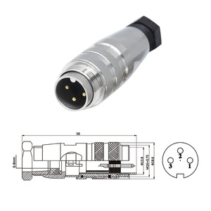 Connecteur droit mâle M16 Installation sur le terrain blindée Connecteur circulaire étanche filaire à 3 broches - Product Image 4