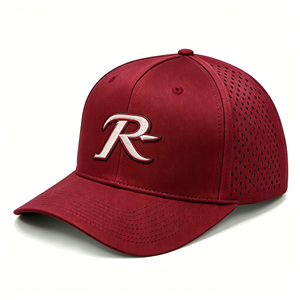 OEM Custom Classic 5 Panel <b>Waterproof</b> Golf Baseball <b>Cap</b> Performance Rubber Patch Laser Cut Hole Snapback Hat Outdoor Sports <b>Cap</b> - Product Image 2