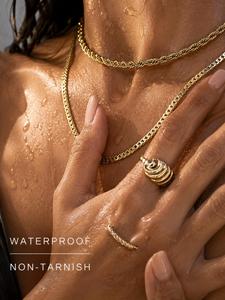 Cadena de Acero Inoxidable al por Mayor, Hipoalergénica, Resistente al Agua, Sin Deslustre, Joyería Chapada en Oro de 18K, Cadenas PVD para Collares - Product Image 3