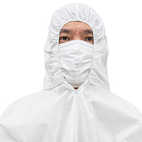 Setelan pelindung Kelas I, ritsleting berkerudung Model YF018 (penggunaan dewasa tidak steril) ISO bersertifikat elastis manset pergelangan kaki medis