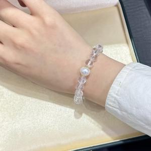 New White Crystal <b>Bracelet</b> with 8MM Star Freshwater Pearl Blue Gemstone <b>Bead</b> Stylish Jewelry for <b>Men</b> and Women - Product Image 3