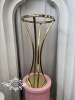 Centre de table de mariage en métal doré inoxydable, décoration de table de luxe, supports à fleurs