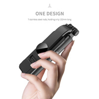Mini trépied télescopique L11s en acier inoxydable léger multifonctionnel sans fil avec lumière d'appoint et design pliable