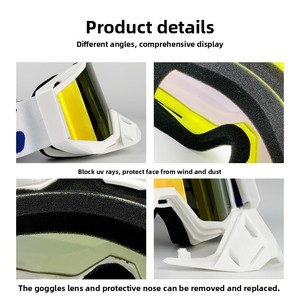 Gafas de Motociclismo Deportivas Azules para PC, Protección UV400, Marco Completo de TPU, Resistentes al Viento, a la <span class=keywords><strong>Arena</strong></span> y al Polvo, Lentes <span class=keywords><strong>Espejadas</strong></span> Polarizadas, Correa Ajustable - Product Image 3