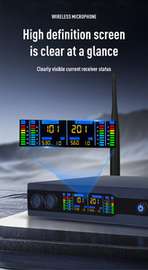 AIDI AK-835 Çift Kanallı UHF Profesyonel Kondenser El Tipi Kablosuz Mikrofon Sistemi Sahne Performansı Düğün Fabrikası için - Product Image 5