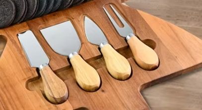 Antler shape charcuterie board with 2  knives