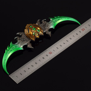 22CM World of <span class=keywords><strong>Warcraft</strong></span> Warglaive of Azzinoth Full Metal aleación de zinc Illidan Stormrage's Twin Blades juego periférico Cosplay Prop - Product Image 4