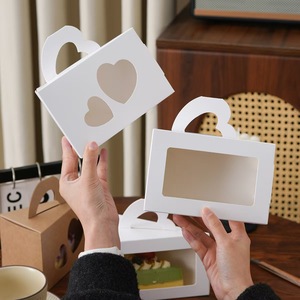 Boîte à gâteau triangulaire pour pâtisserie, avec fenêtre et poignées écologiques recyclables, idéale pour les réceptions et les cadeaux - Product Image 4