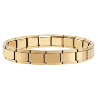 Brazalete Modular Italiano de Acero Inoxidable, Único y Versátil, Grabado, Ajustable y Elástico