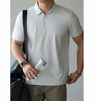 Polo d'été à manches courtes pour hommes, hauts de sport tricotés confortables et respirants avec fermeture éclair, nouveaux vêtements