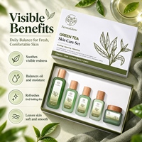 Kit de Soins Réparateurs Anti-Acné et Anti-Rougeurs à l'Acide Salicylique, EGCG et Thé Vert, Fermenté, Apaisant, Réducteur de Pores et Contrôle du Sébum