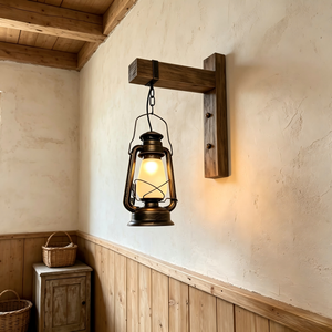 Rustic Farmhouse <b>Wall</b> Lamp Vintage Hanging Lantern <b>Sconce</b> Warm <b>Light</b> Indoor Outdoor Decorative Lighting - Product Image 4