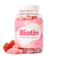 Gummies véganes de biotine et de collagène pour cheveux, peau et ongles, marque privée